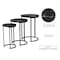 Hastings Home Set of 3 Round Nesting Tables, Black 319744BUV - alternate 5